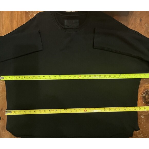 Frank & Eileen Anna Long Sleeve Triple Fleece Capelet Top Med Black Minimalist - Picture 10 of 15